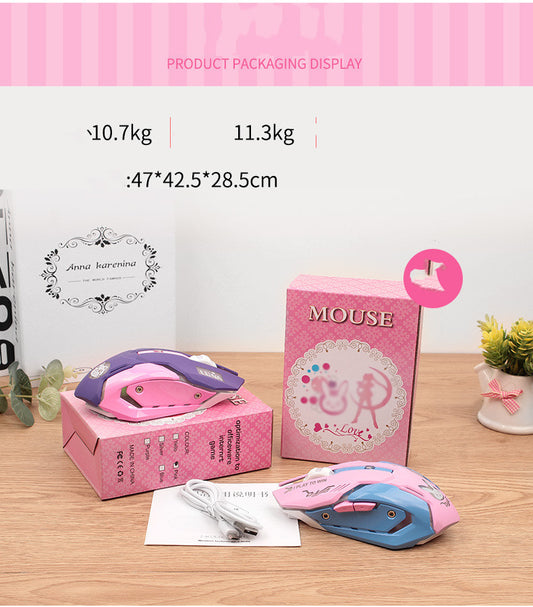 D.Va-themed Overwatch wired gaming mouse